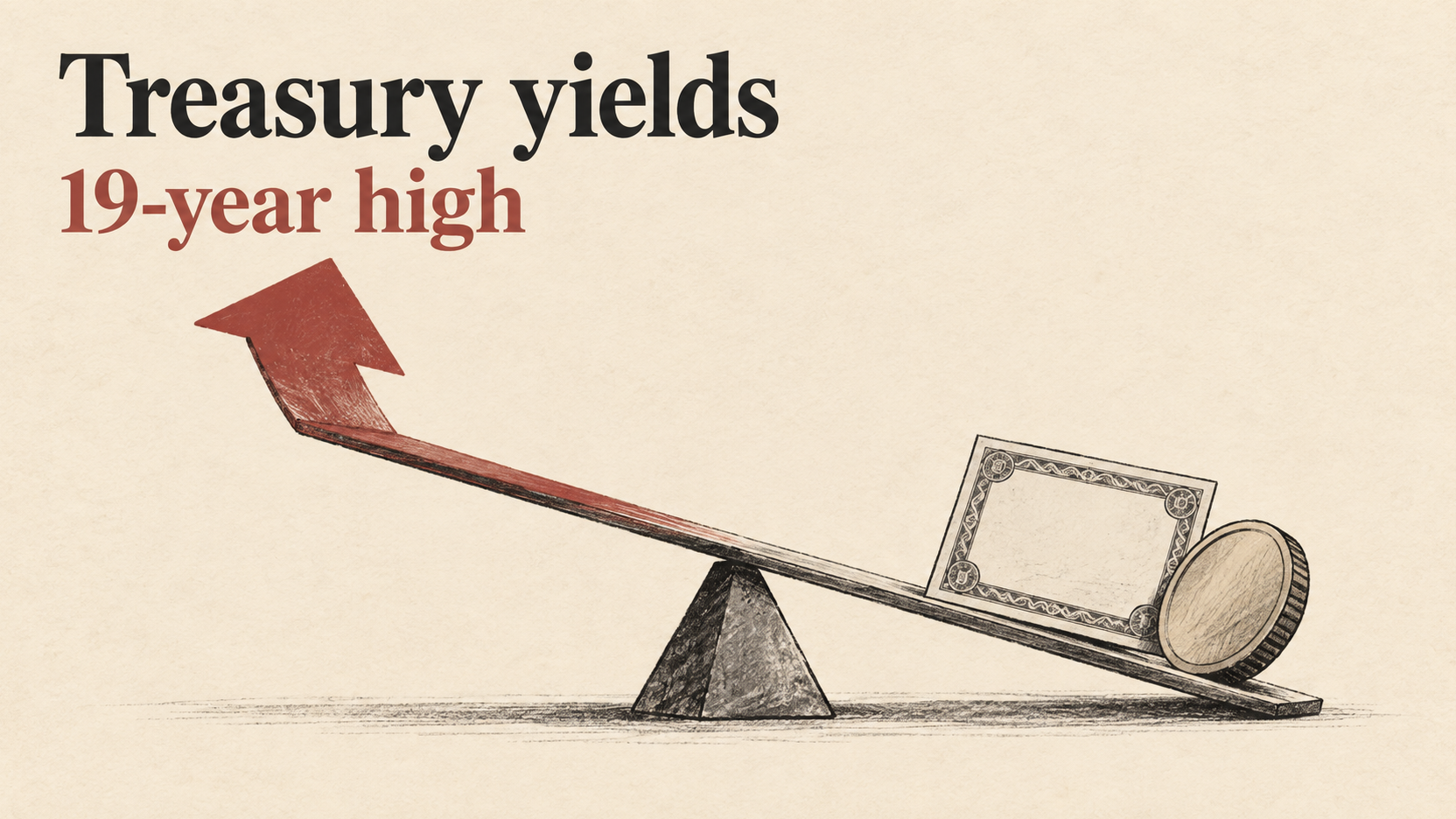 19-year-high yields snap the rally; bitcoin, ether slide with stocks